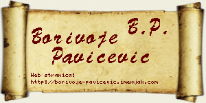 Borivoje Pavičević vizit kartica